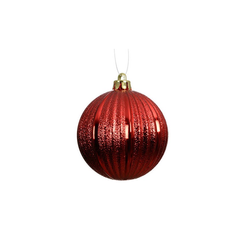 PALLINE INFRANGIBILI ø8cm BOX ROSSO 6pz