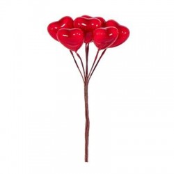 PICKS CUORI 10cm ROSSI 6pz