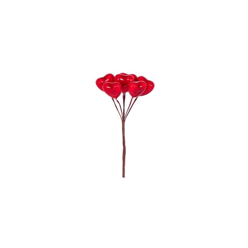 PICKS CUORI 10cm ROSSI 6pz