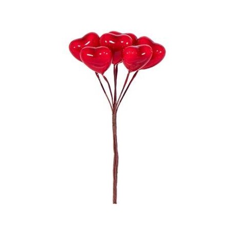 PICKS CUORI 10cm ROSSI 6pz