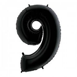 PALLONE NUMERO 9 MYLAR 102cm 40 NERO