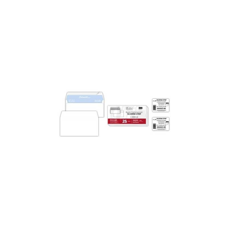 BUSTE LETTERA SILVER 90 STRIP 110x230mm 25pz