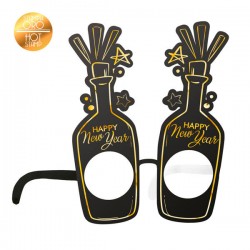 OCCHIALI FORMA BOTTIGLIA HAPPY NEW ORO ORO METAL 6pz