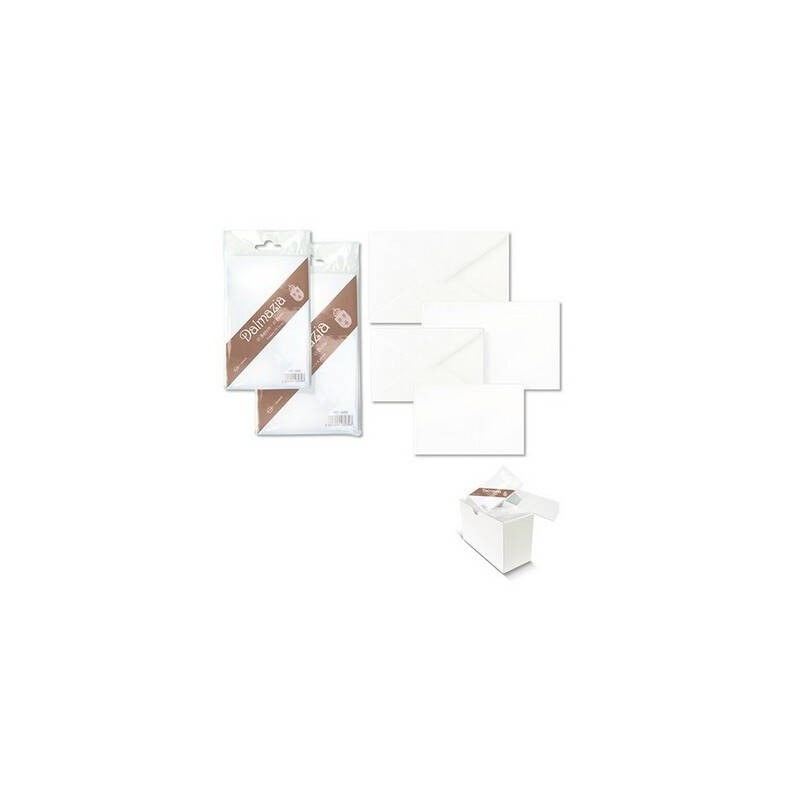 BIGLIETTO + BUSTA 9x14cm DALMAZIA 10pz BIANCO