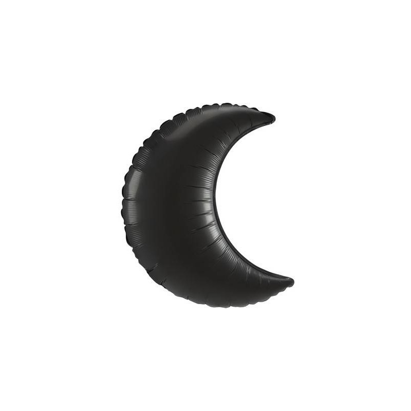 PALLONE MYLAR S/SHAPE MEZZALUNA NERO SATIN 66cm