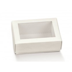 SCATOLA QUADRATA + COP C/FIN 10x10x4cm FIBRA BIANCO 10pz