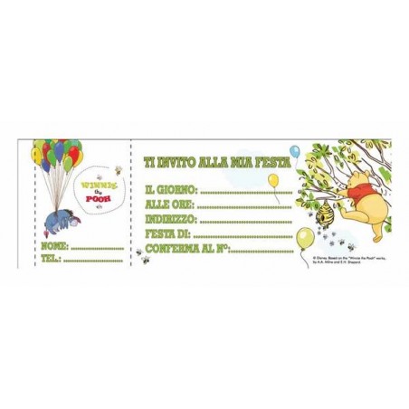 INVITI BLOCCHETTO WINNIE E PIGLET 20pz