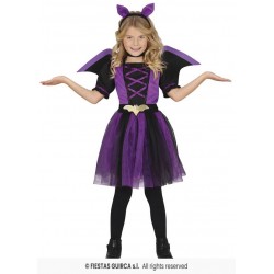 COSTUME BAMBINA PIPISTRELLO VIOLA 3-4 anni