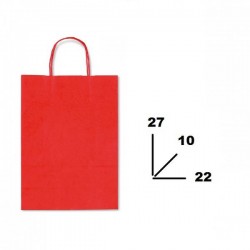 BORSA CARTA COLOR MIS.22+10x27cm ROSSO 723
