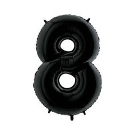 PALLONE NUMERO 8 MYLAR 102cm 40 NERO