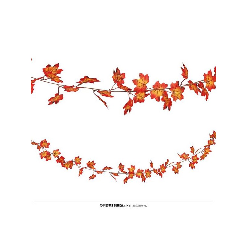 GHIRLANDA FOGLIE ARANCIONI 190cm