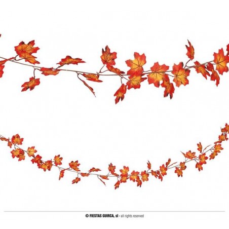 GHIRLANDA FOGLIE ARANCIONI 190cm