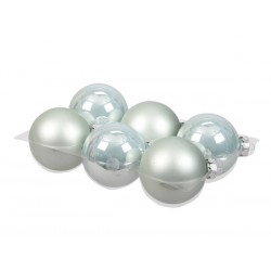 PALLINE VETRO ø80mm GRIGIO OSTRICA 6pz