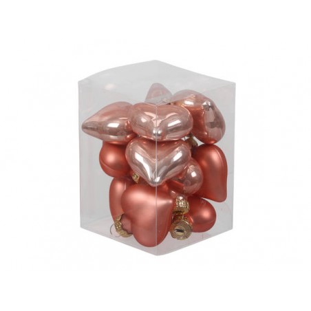 CUORI VETRO ø40mm SABBIA 12pz