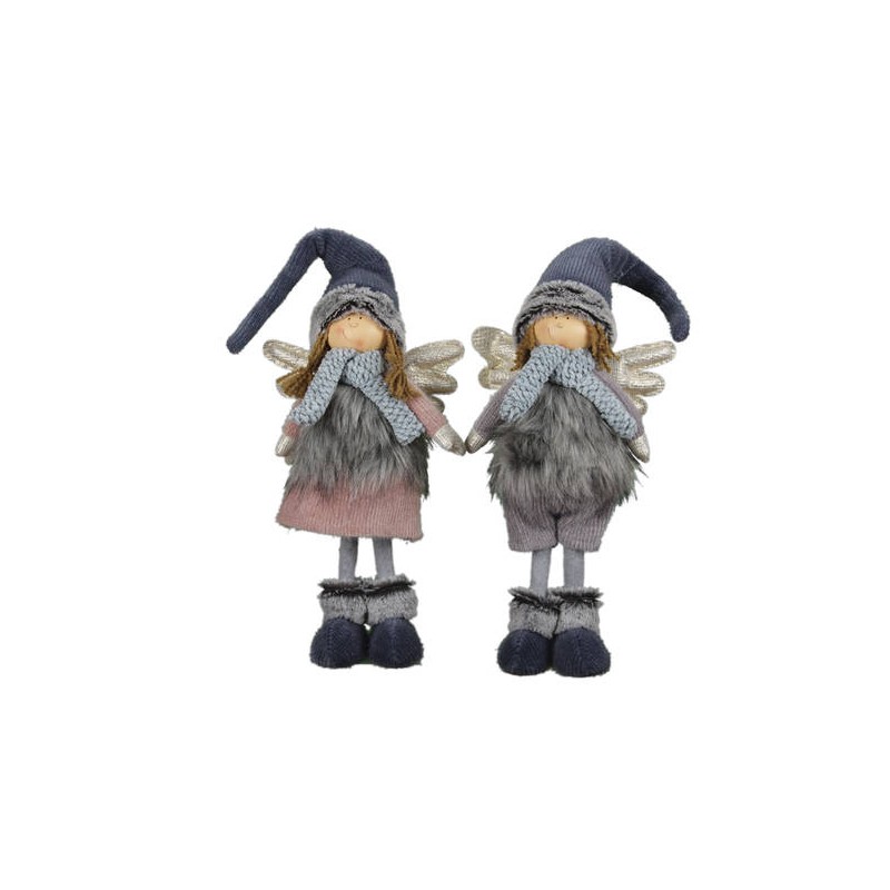 ANGELO TESSUTO IN PIEDI ROSA/GRIGIO H 56cm