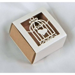 SCATOLA QUADRATA C/FASCETTA GABBIETTA BICOLORE...