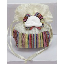 SACCHETTO TESSUTO MULTICOLOR ARCOBALENO GESSO 12pz