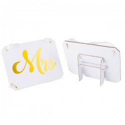 DECORAZIONE MR & MRS CARTONCINO 20X15cm