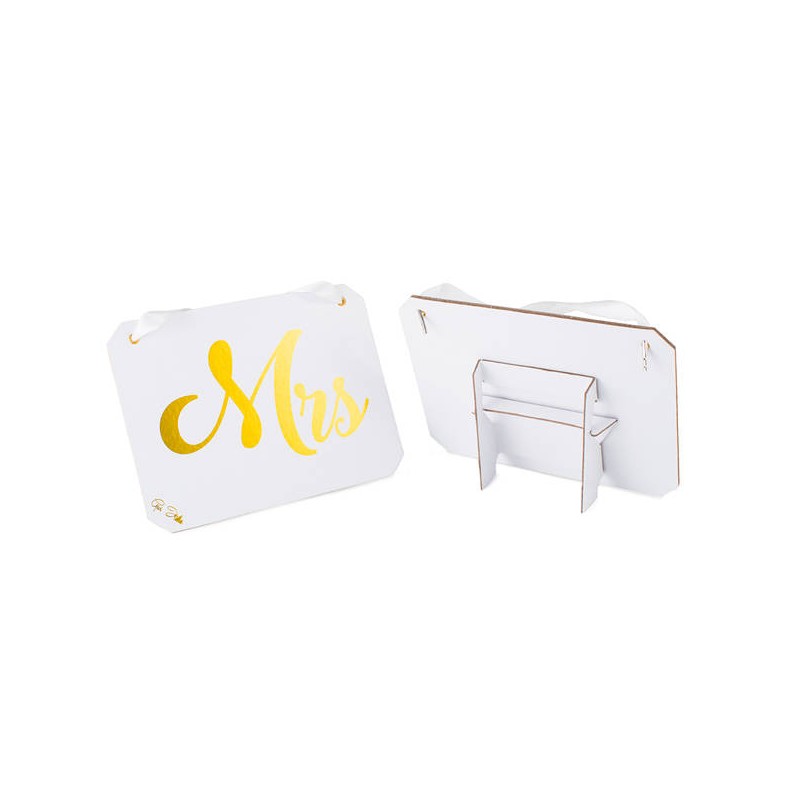 DECORAZIONE MR & MRS CARTONCINO 20X15cm