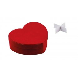 SCATOLA CUORE VELLUTO 12x4cm ROSSO