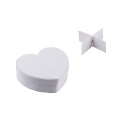 SCATOLA CUORE VELLUTO 12x4cm BIANCO