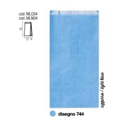 BUSTE REGALO CARTA SEALING AZZURRO 744 12+4x22cm 100pz PER ALIMENTI