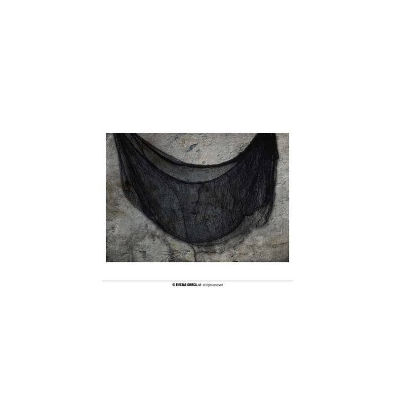 TELO IN STOFFA NERO EFFETTO RAGNATELA 76x228cm