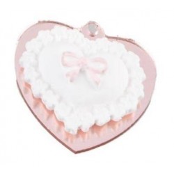 MAGNETE PLEXI FORMA CUORE IN GESSO H.3cm ROSA 12pz