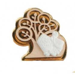 MAGNETE ALBERO CRESIMA PLEXI H.5cm ORO 6pz