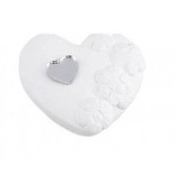 MAGNETE CUORE IN GESSO E PLEXI H.3cm BIA-ARG 6pz