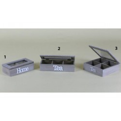 SCATOLA LEGNO PORTA TE' MARRONE HOME 20x10x6cm