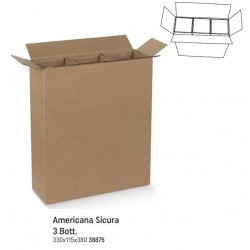 SCATOLA AMERICANA SICURA PORTA 3 BOTTIGLIE 33x11,5x38cm