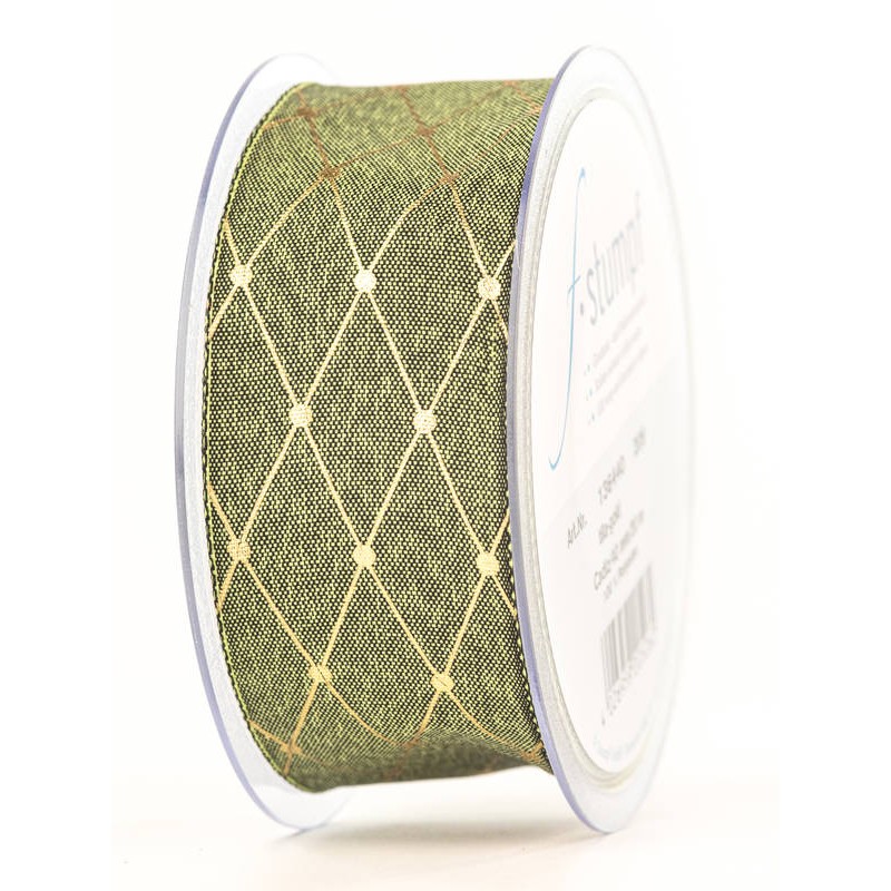 NASTRO TESSUTO CADIZ mm40x20mt VERDE-ORO