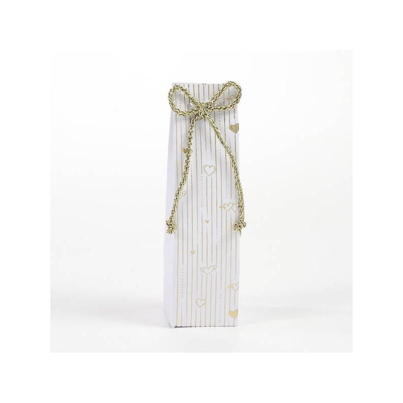 SCATOLA ASTUCCIO ALTA RIGHE CUORI ORO 3,5x3,5x13cm 20pz