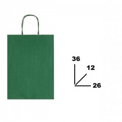 BORSA CARTA COLOR MIS.26+12x36cm VERDE SCURO 560