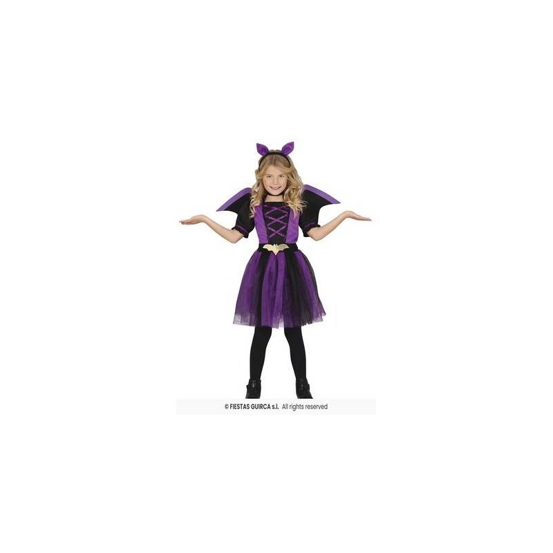 COSTUME BAMBINA PIPISTRELLO VIOLA 10-12 anni