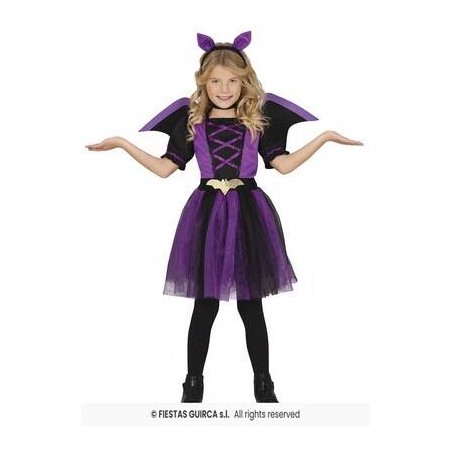 COSTUME BAMBINA PIPISTRELLO VIOLA 10-12 anni