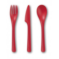 CUCCHIAIO CPLA BLOOM ROSSO 17cm 25pz BIO COMPOSTABILE