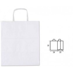 BORSA CARTA BIANCA MIS.28x20x32cm PASTIPACK 25pz