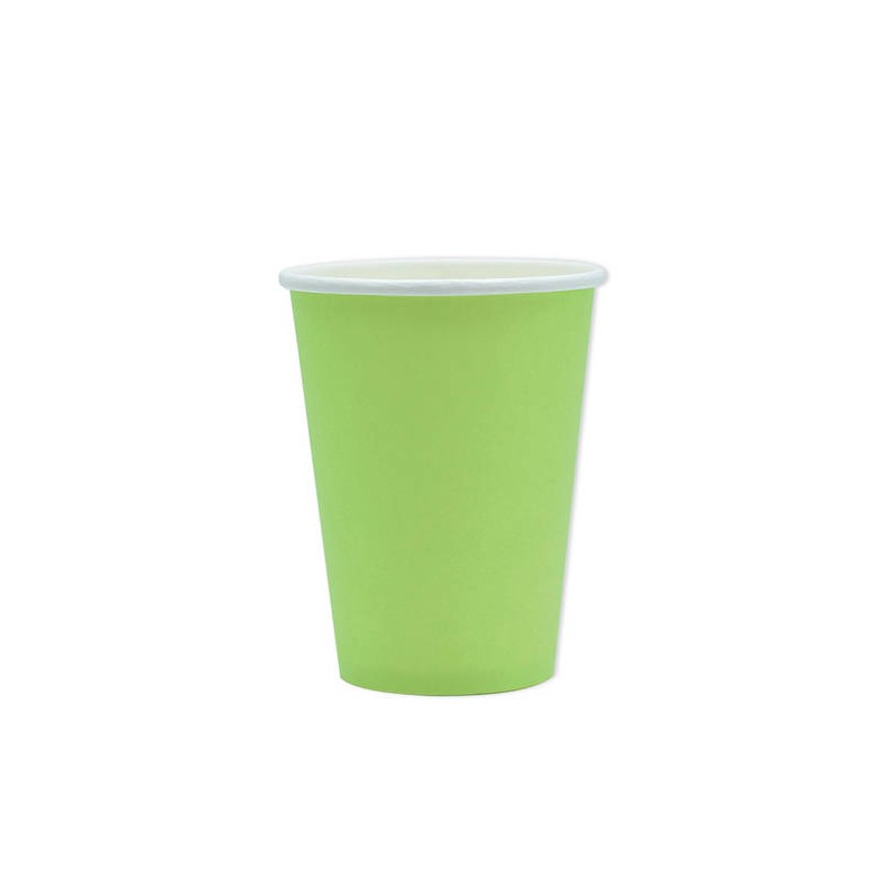 BICCHIERI 200cc ECOLOR BIODEGRADABILI VERDE MELA 25pz