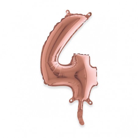 PALLONE NUMERO 4 MYLAR 36cm ROSE GOLD