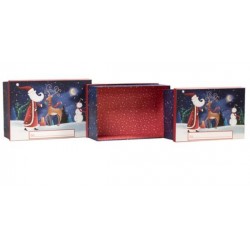 SCATOLA REGALO SANTA E RODOLPH 16x34x23,5cm 1/3