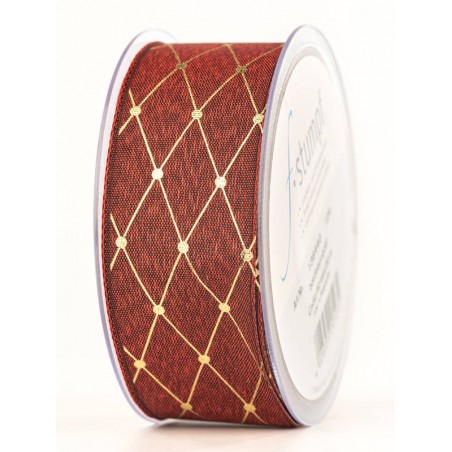 NASTRO TESSUTO CADIZ mm40x20mt BORDEAUX-ORO