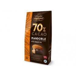 MANDORLE RICOPERTE DI CIOCCOLATO FONDENTE 70% 130gr