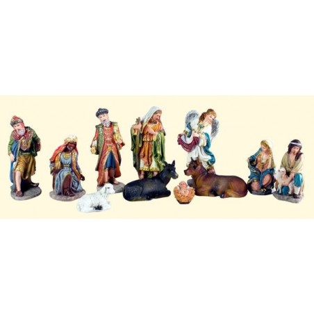 NATIVITA' IN RESINA 16cm COLOR ORO SET 11pz