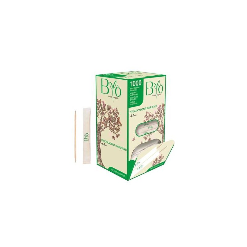 STUZZICADENTI IMBUSTATI 6,6cm BETULLA 1000pz