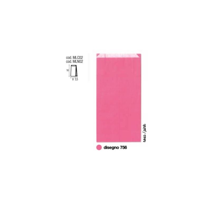 BUSTE REGALO CARTA SEALING ROSA 756 8+2,5x16cm 100pz PER ALIMENTI