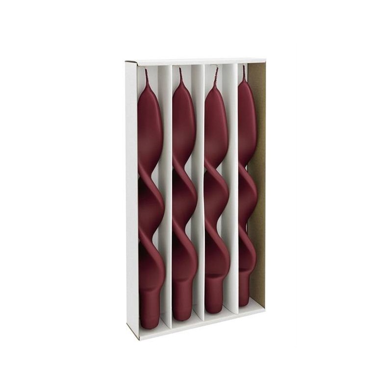 CANDELA STELO TORCIGLIONE PRUGNA H.27cm ø2,2cm 4pz