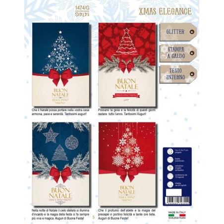 BIGLIETTO AUGURI NATALE 1474/G XMAS ELEGANCE