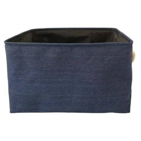 CESTELLO COTONE BLU C/MANIGLIE 47x35x32cm COT02482